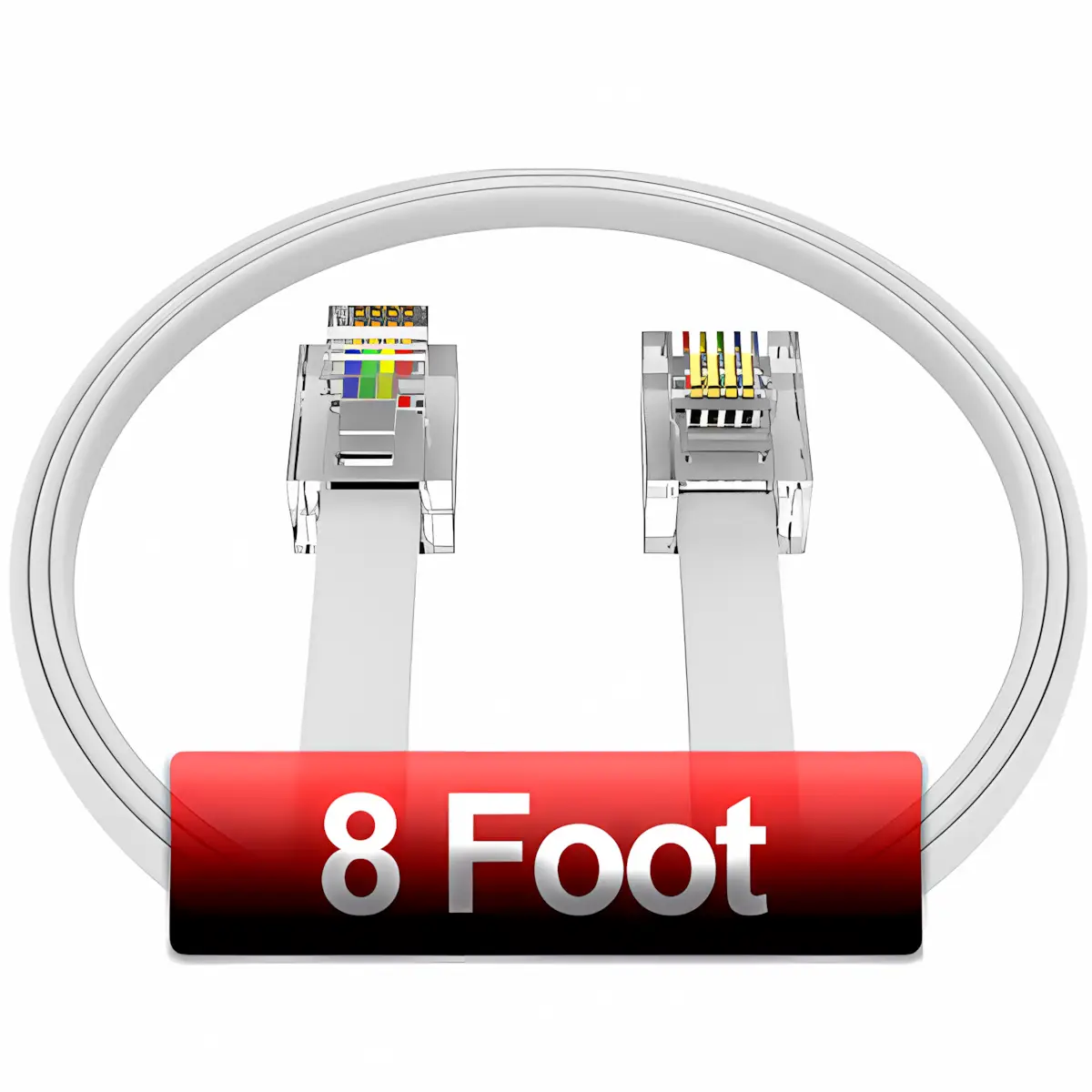 8 Foot Telephone Line Phone Cord
