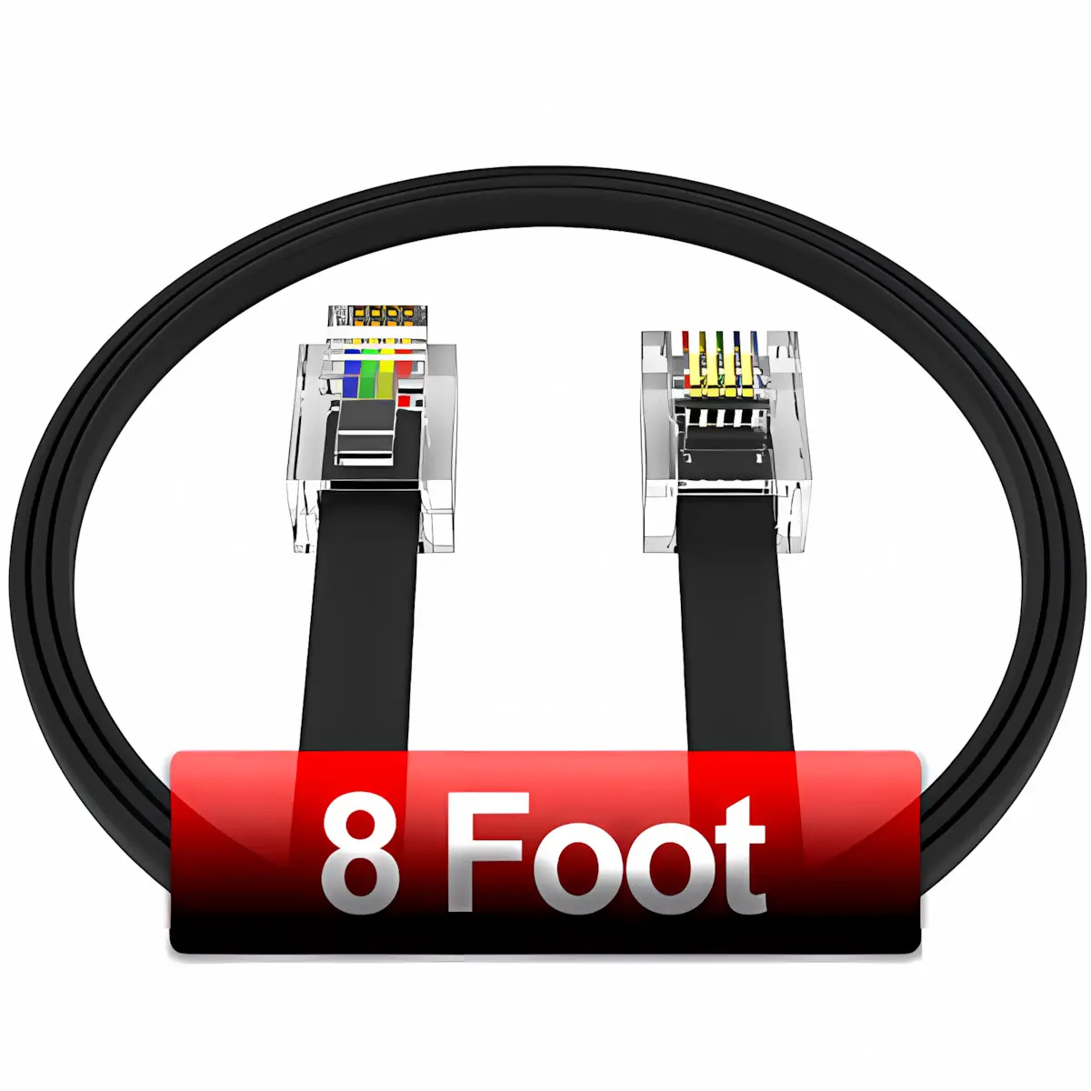 8 Foot Telephone Line Phone Cord