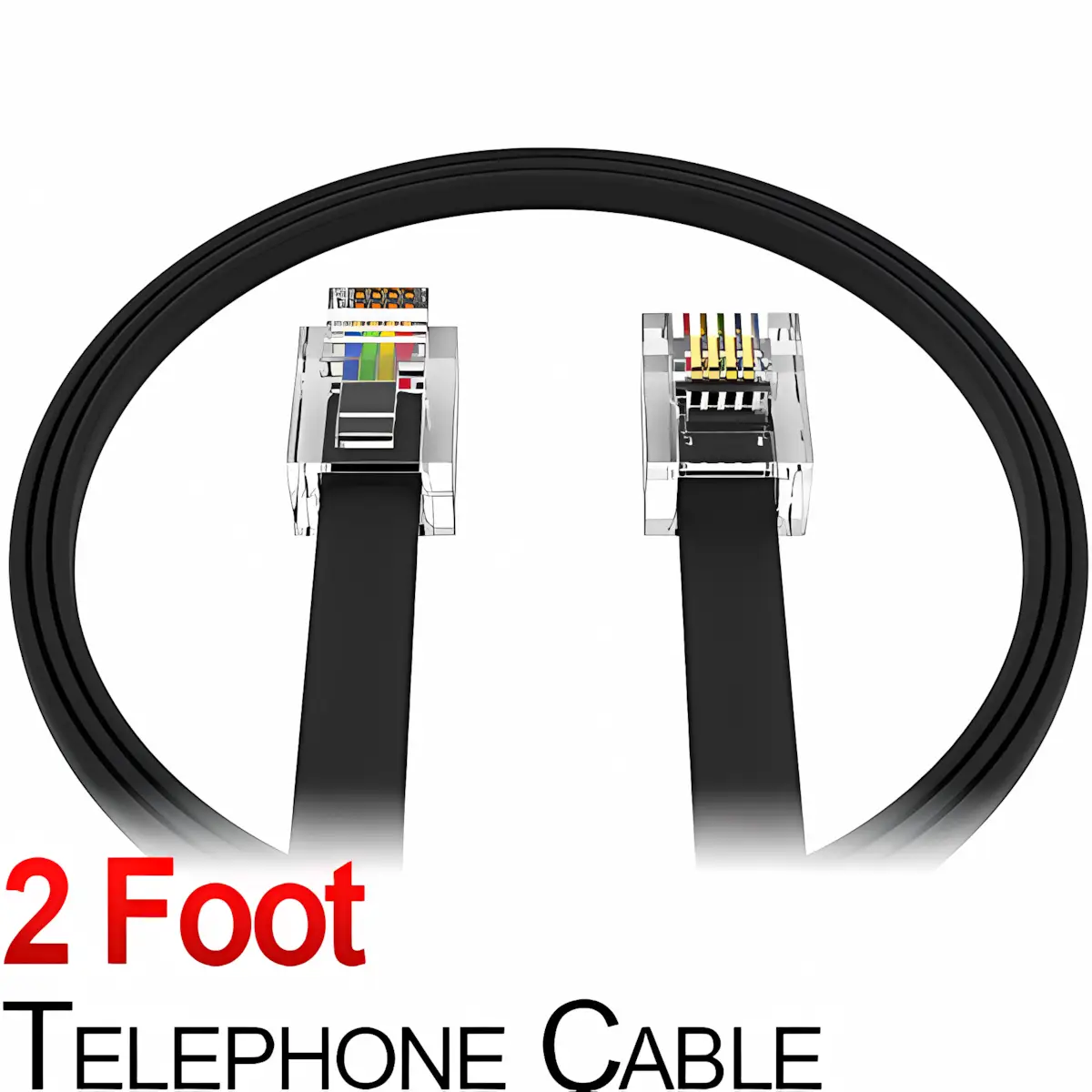2 Foot Telephone Line Phone Cord