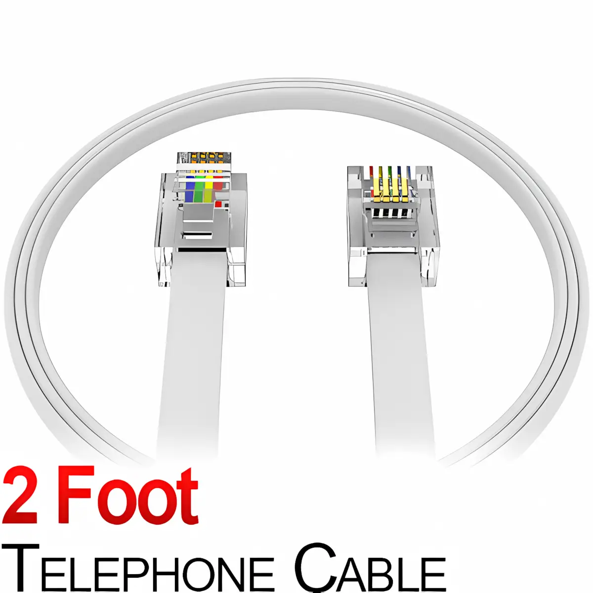2 Foot Telephone Line Phone Cord