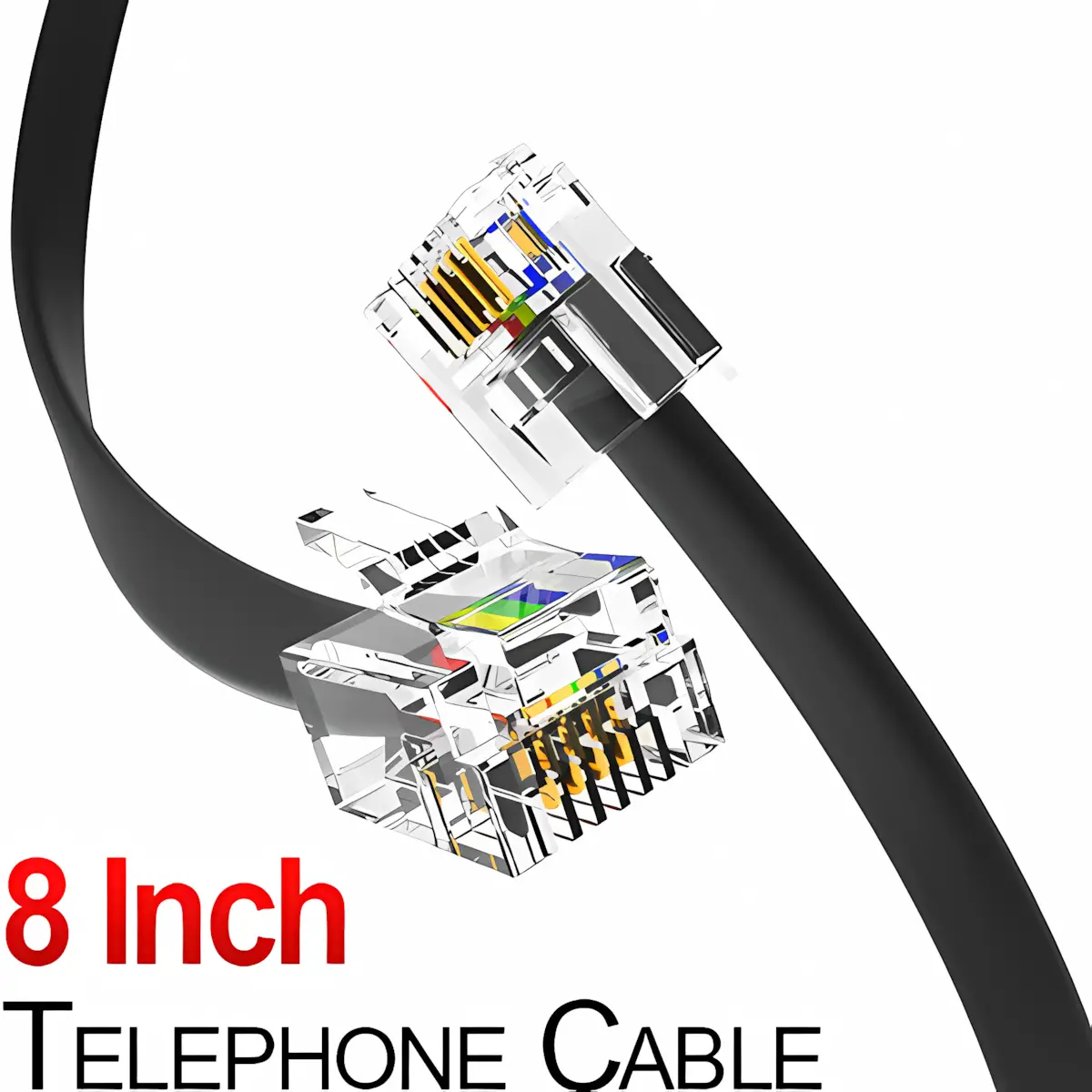 8 Inch Telephone Line Phone Cord