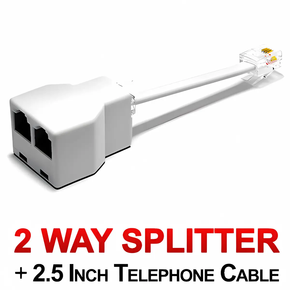 2-WAY RJ11 Telephone Jack Splitter with Cable (6P4C)
